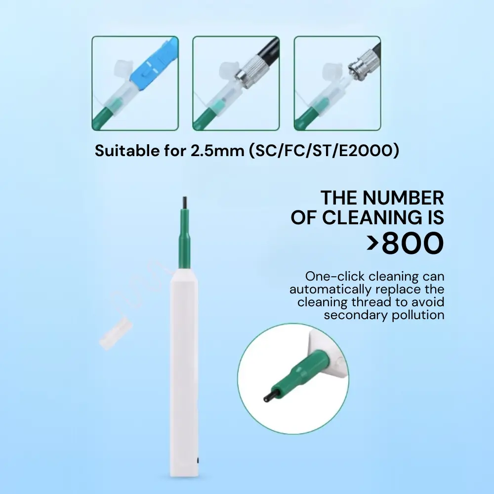 Fiber Optic Cleaning Pen- One-Click Connector Cleaner 2.5mm